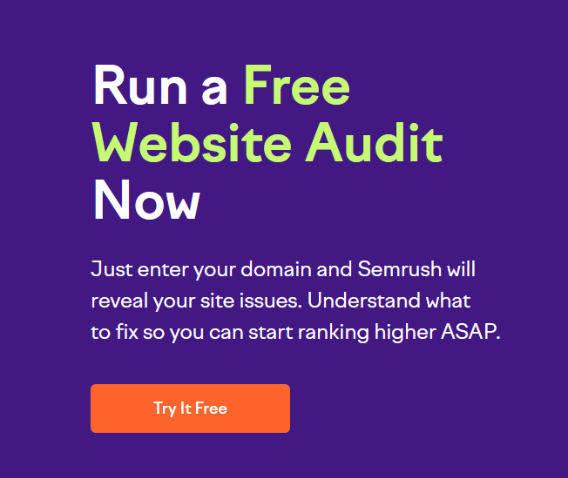 Semrush free site audit